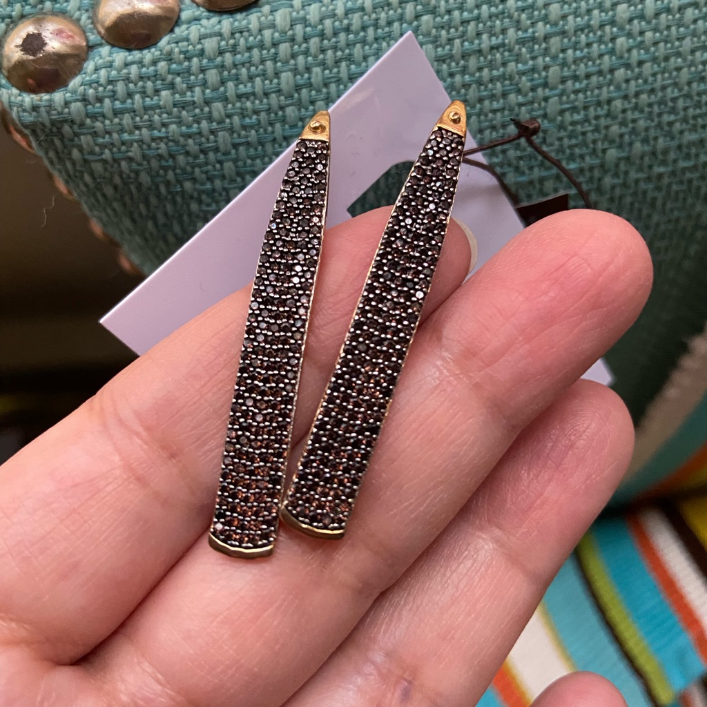 Henri Bendel Elements Arch Earrings BrownGold Colored 47$